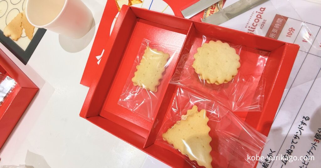 ビスコを箱詰めしていきます